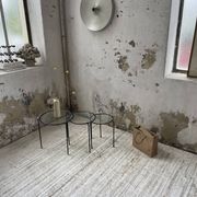 Tables basses gigogne métal et verre années 50