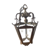 Suspension bronze et verre  ciselée