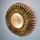 Sun wall lamp by ferro arte, metal and gold leaf, Spain, 1960