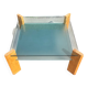 Vintage beech and glass coffee table