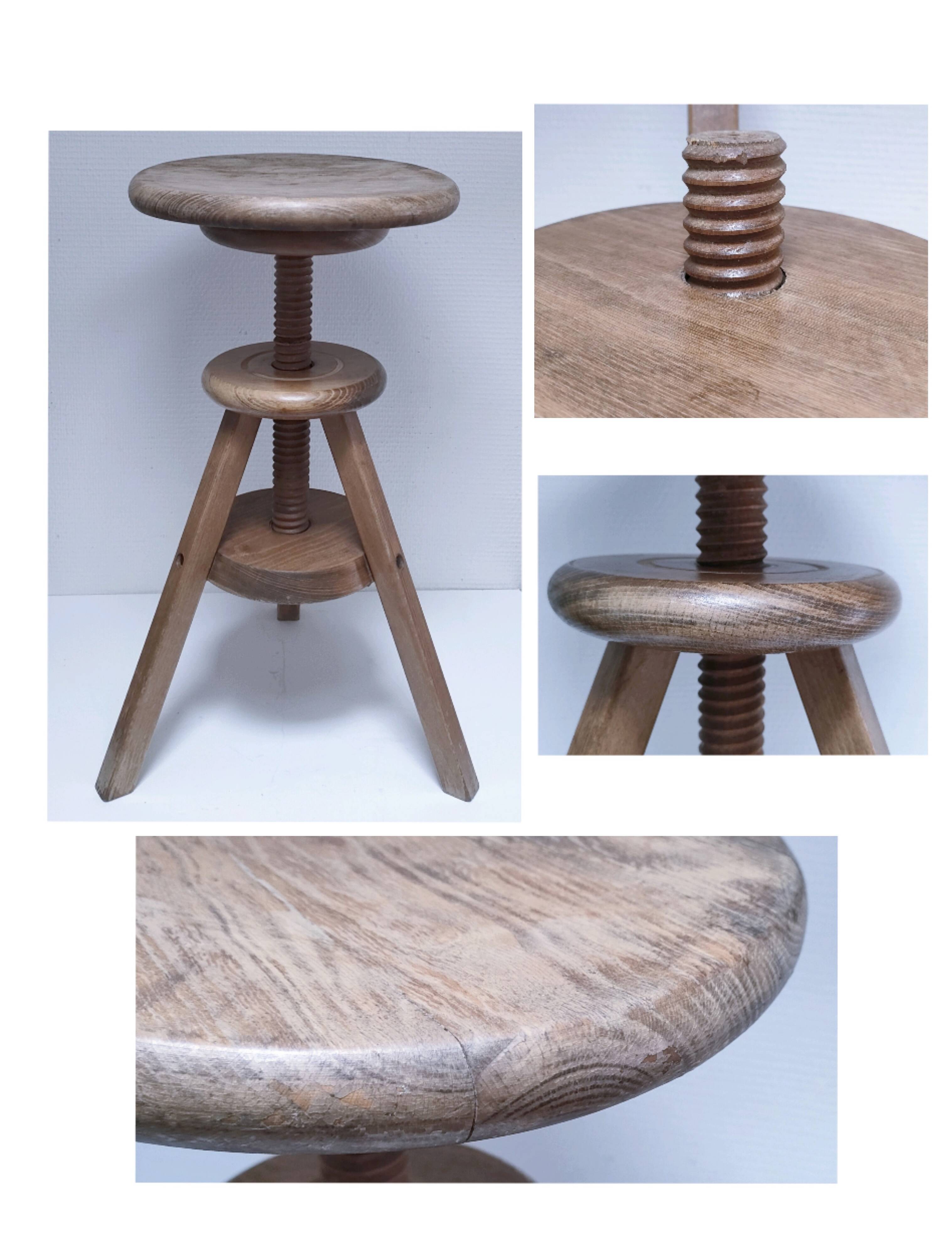 oak workshop patina stool