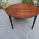 Table à manger en bois avec plateau rond extensible, années 1950