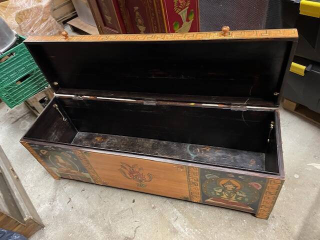 large hand-painted Indonesian chest