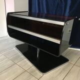 Swivel TV unit in smoked plexiglass