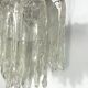 Mazzega Ice glass, pair of vintage murano chandeliers from 70s