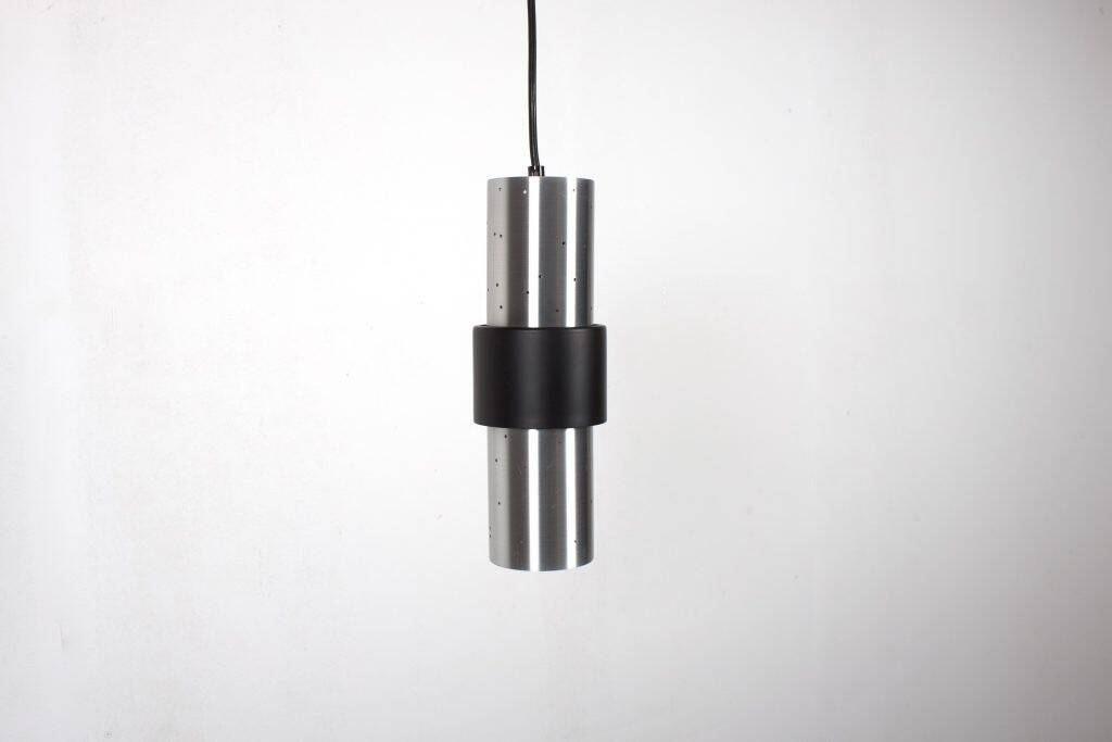 One of Four Perforated Aluminum RAAK Amsterdam Pendants, 1970s