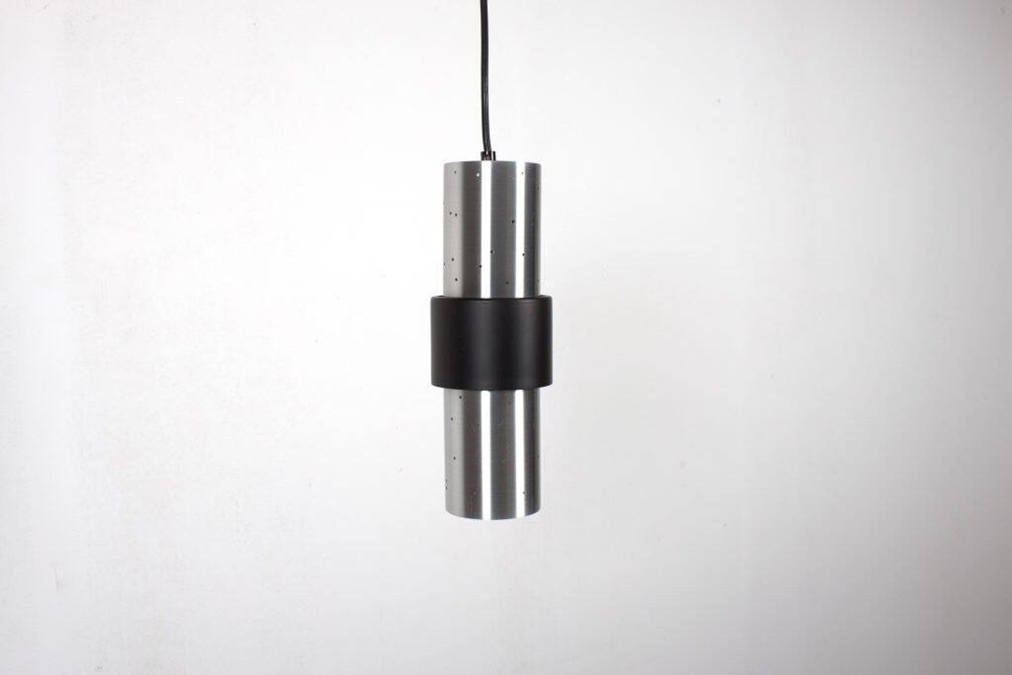 One of Four Perforated Aluminum RAAK Amsterdam Pendants, 1970s