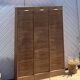 Triple filing cabinet with curtain in raw oak