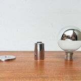 Vintage German ceiling lamp in chrome and glass from the space age by Motoko Ishii for Staff, 1970s.