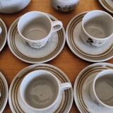 Coffee service sandstone "atelier d'art de lorraine" sarreguemines vintage