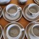 Coffee service sandstone "atelier d'art de lorraine" sarreguemines vintage