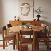 Suite de 6 chaises Luigi Gorgoni – Roche Bobois – Orme massif & Cuir – Vint