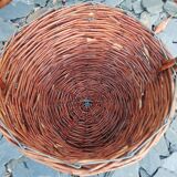 Round raw wicker basket