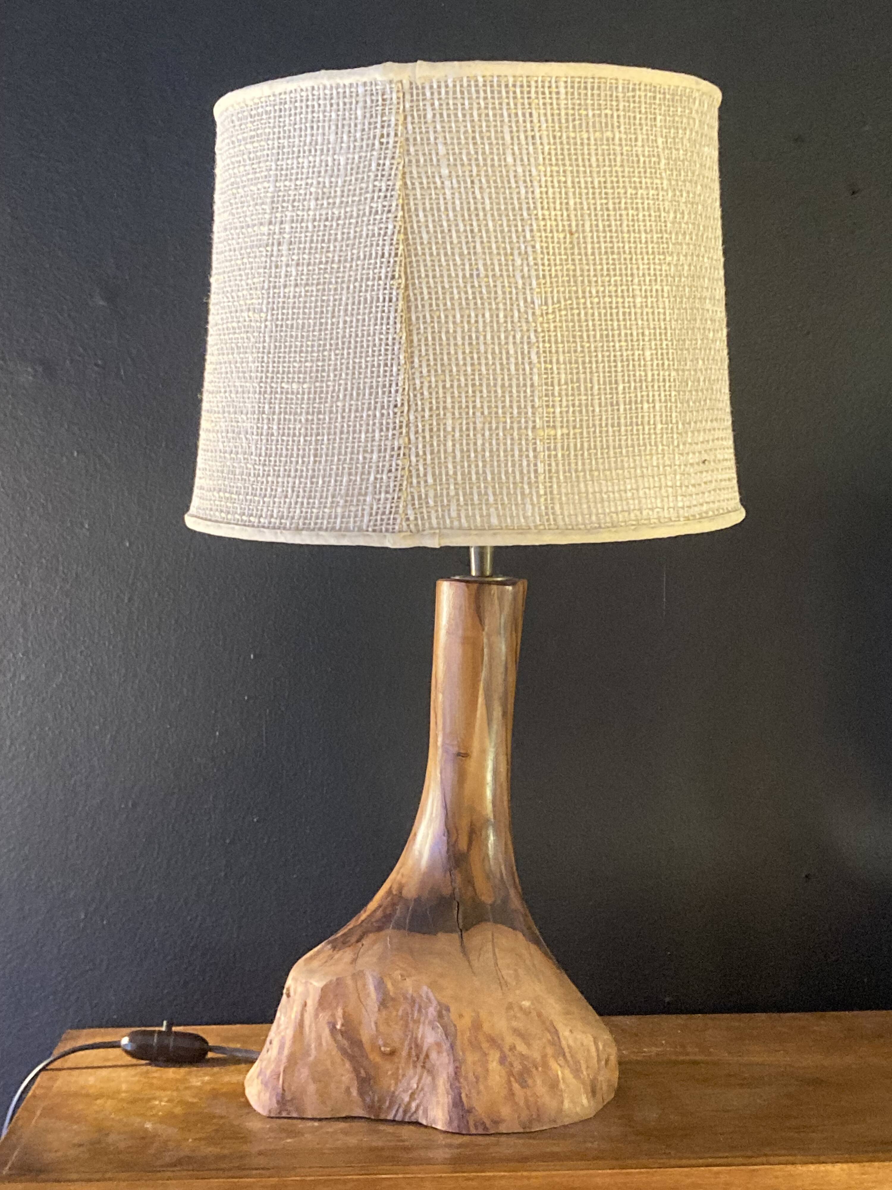 Brutalist olive lamp