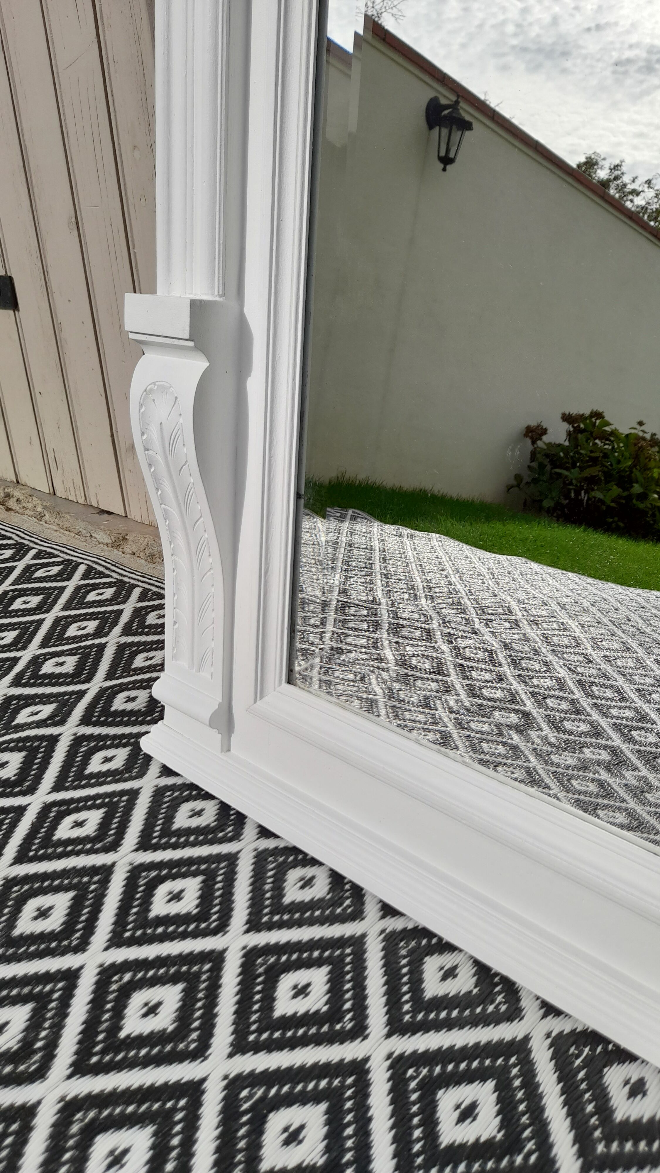 Beveled trumeau mirror