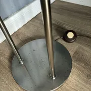 Baum Leuchten space age floor lamp with silver metal globes, 1970s