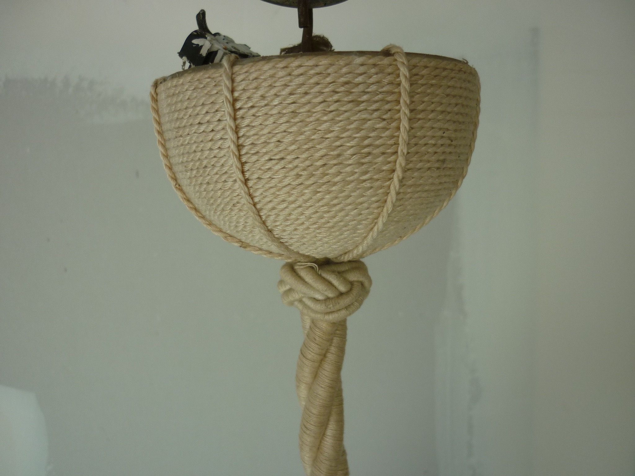 Ceiling light suspension in mother-of-pearl and wood Ø 40 cm