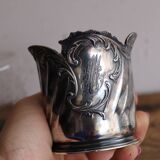 Antique glass bottle engraved and silver-plated metal – Gallia hallmark