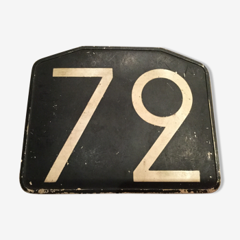 Old bakelite bus line plate