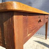 Pine farmhouse table ● Honey patina & Zebra grain