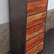 High metal furniture with 6 wooden drawers