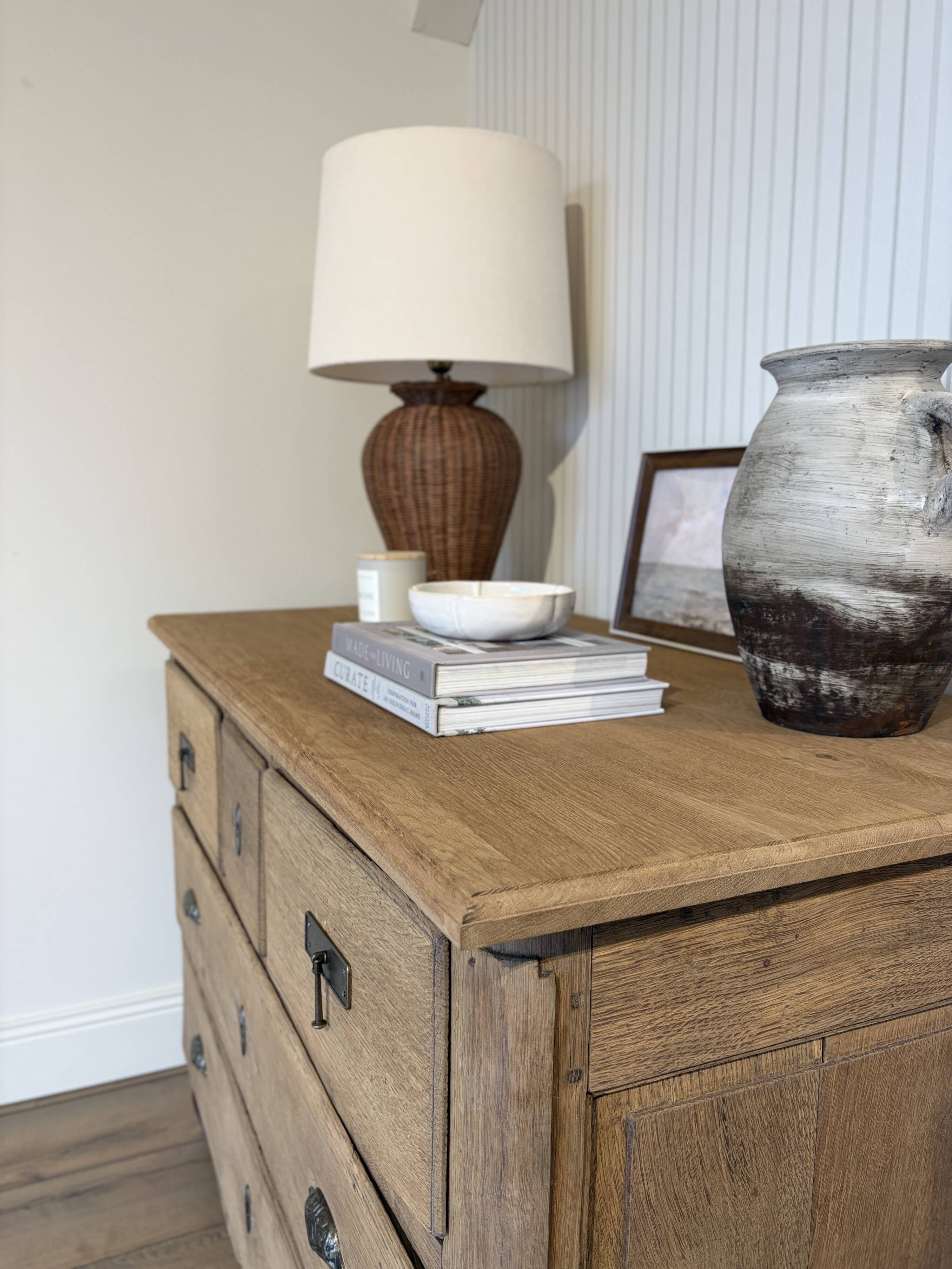 Solid oak chest of drawers - 5 drawers