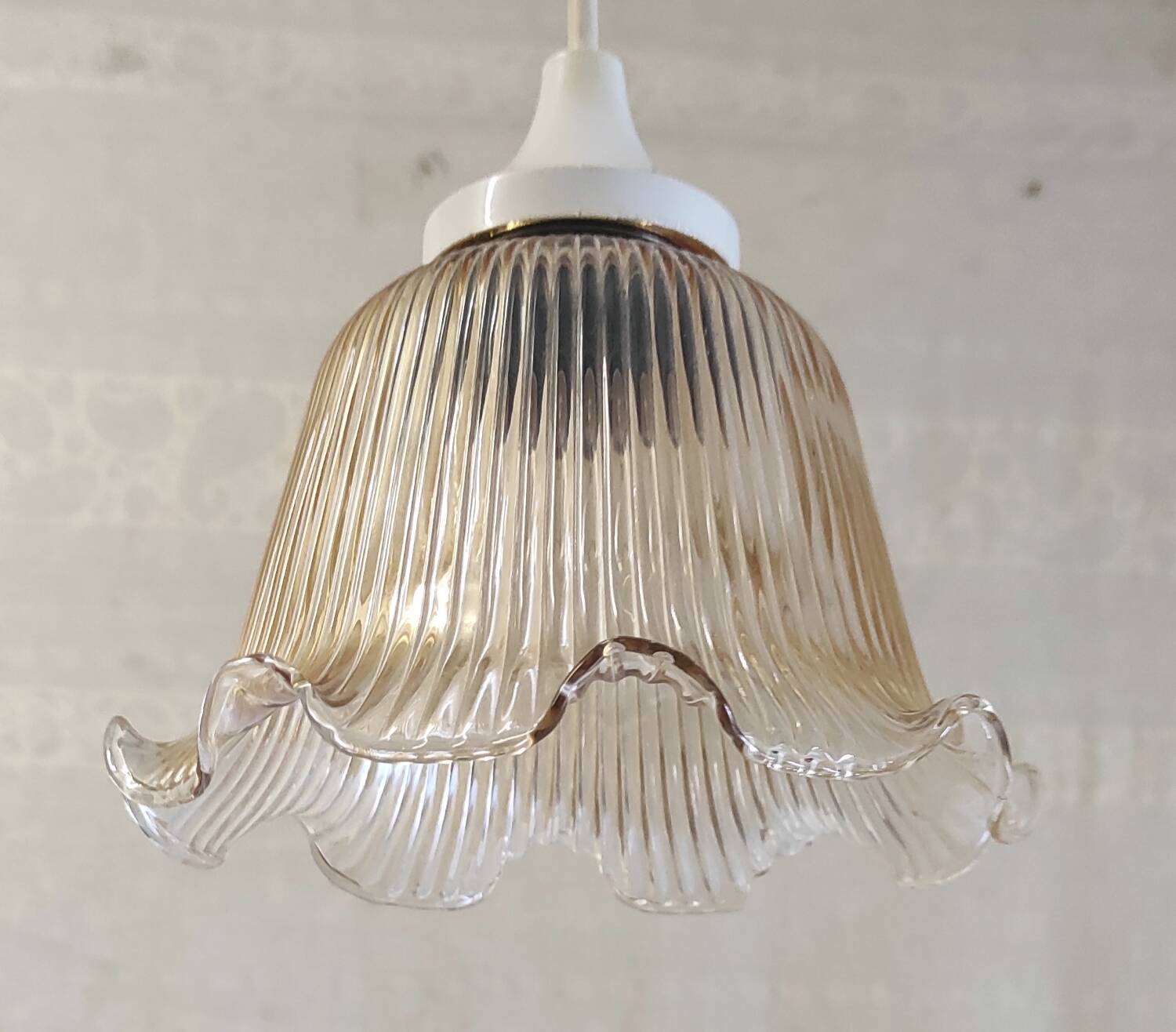 Smoked glass portable lamp - mid 20th century.