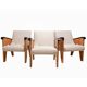 Vintage A-frame wooden armchairs, Czech design, 1950s, set of 3