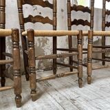 Set of rustic Provençal mulched chairs