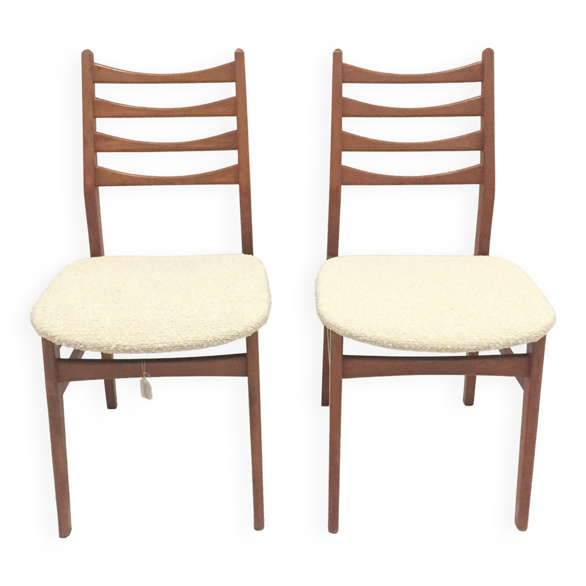 Pair of scandinavian chairs with loop fabric