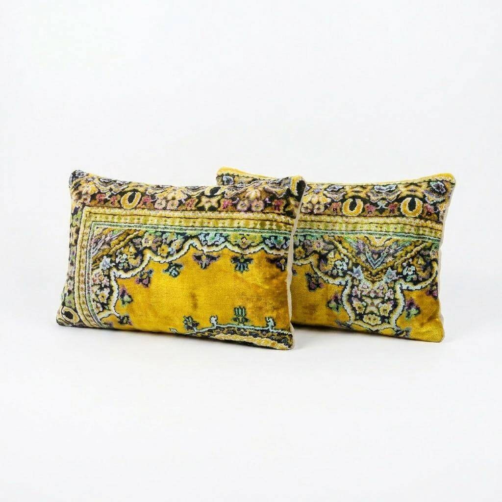 Set of 2 vintage velvet cushion covers 41x61 cm