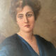 Portrait woman oil on wood
