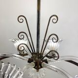Mid-Century Modern Chandelier, Murano, Barovier Style, 1950s