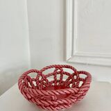 Pink woven ceramic bowl