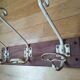 Antique vintage wooden and metal door coat-door country house coat-3 hooks