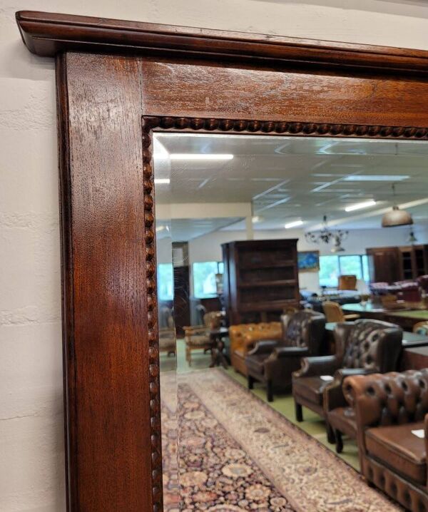 Miroir de barbier ancien en acajou