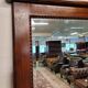 Miroir de barbier ancien en acajou