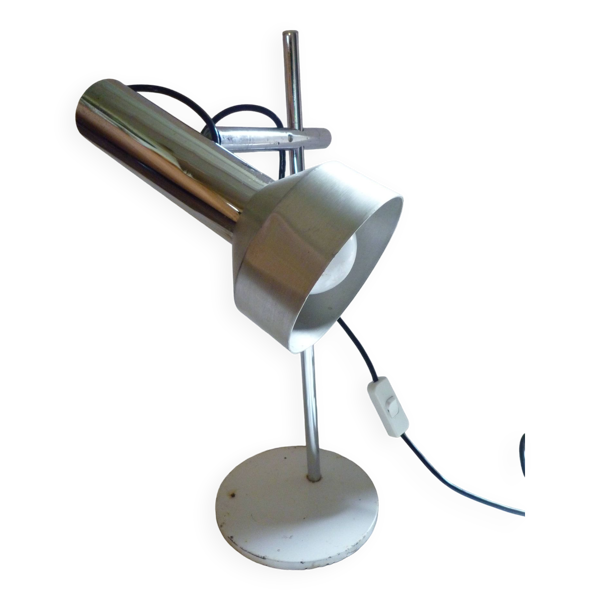 Lampe de bureau des années 1970 inox et aluminium brossé