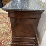 Commode époque Louis Philippe en acajou et placage d’acajou marbre gris vei