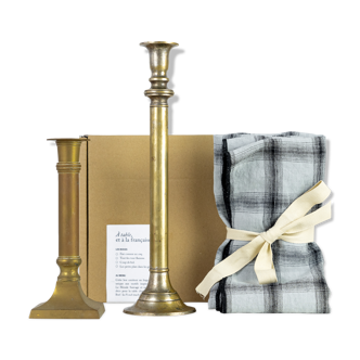 2 candle holders and 2 tea towels — All fire all flame #70