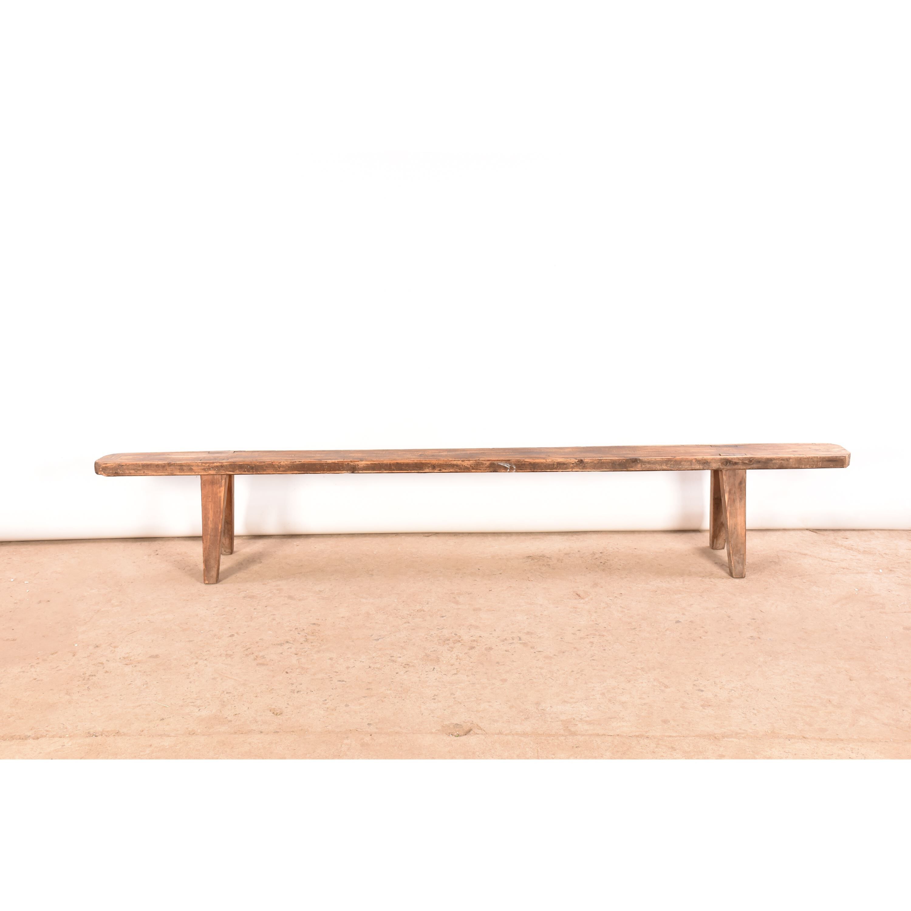Vintage wooden bench brown