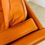Canapé vintage rétro danois Mogens Hansen pour 2 personnes en cuir cognac