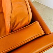 Vintage retro Danish Mogens Hansen 2 person cognac leather sofa