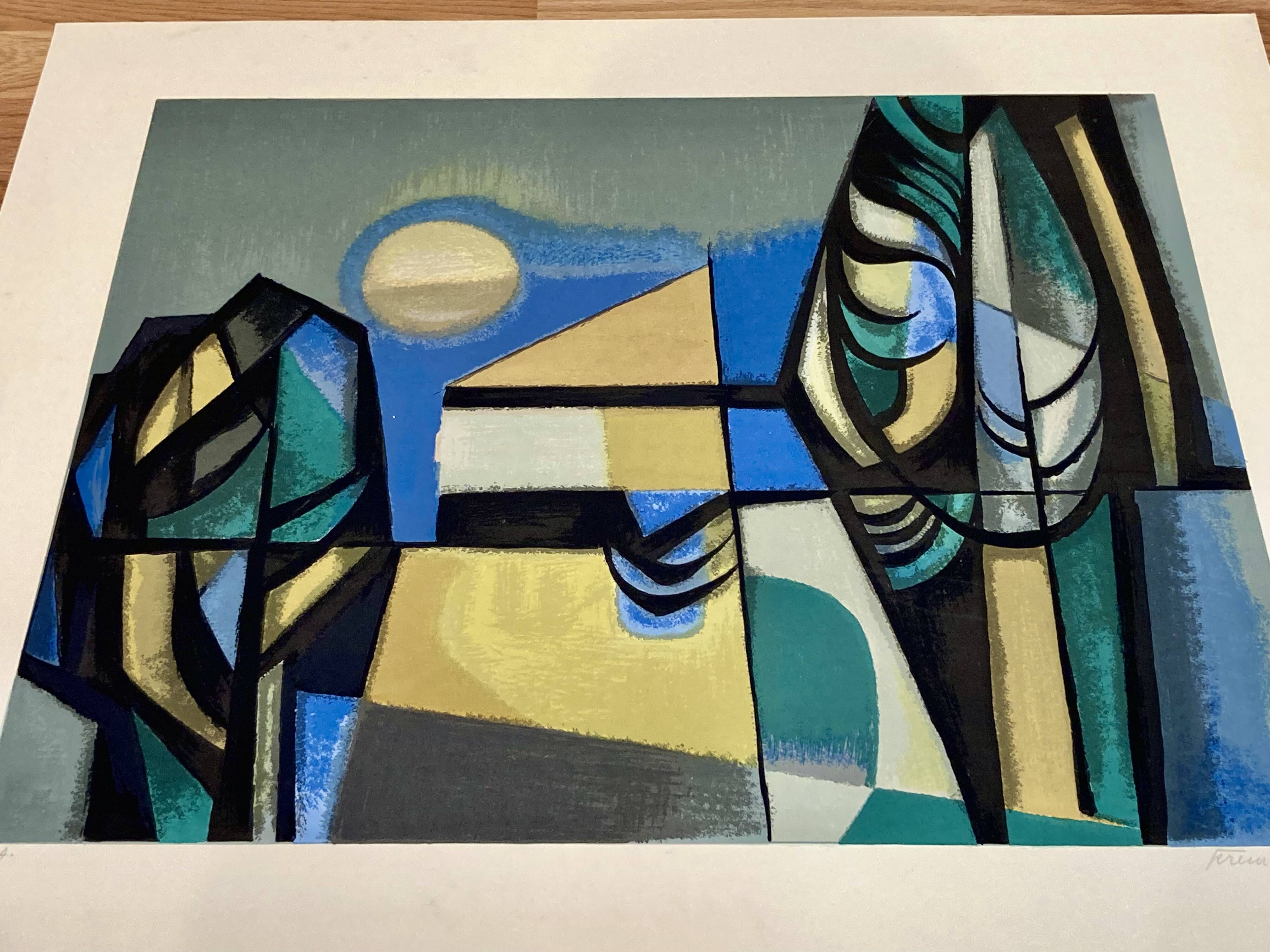 Authentique lithographie signée.