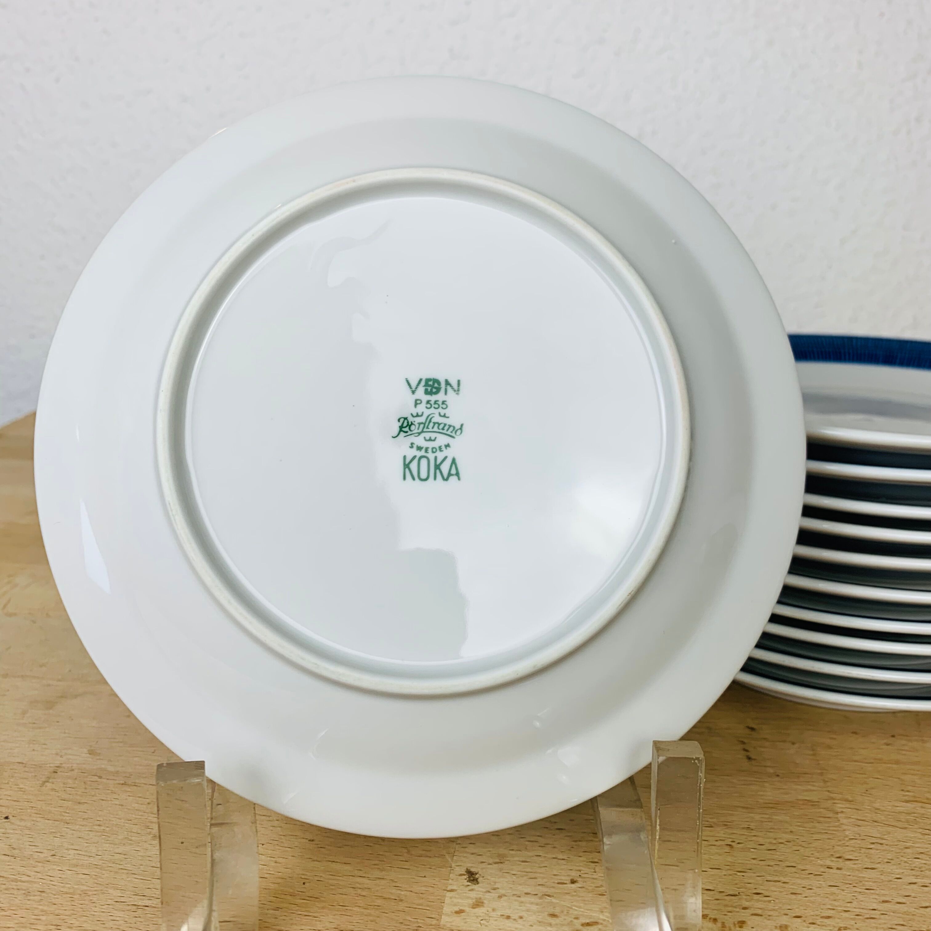 11 assiettes dessert entrée céramique Koka par Rörstrand Suède, scandinave