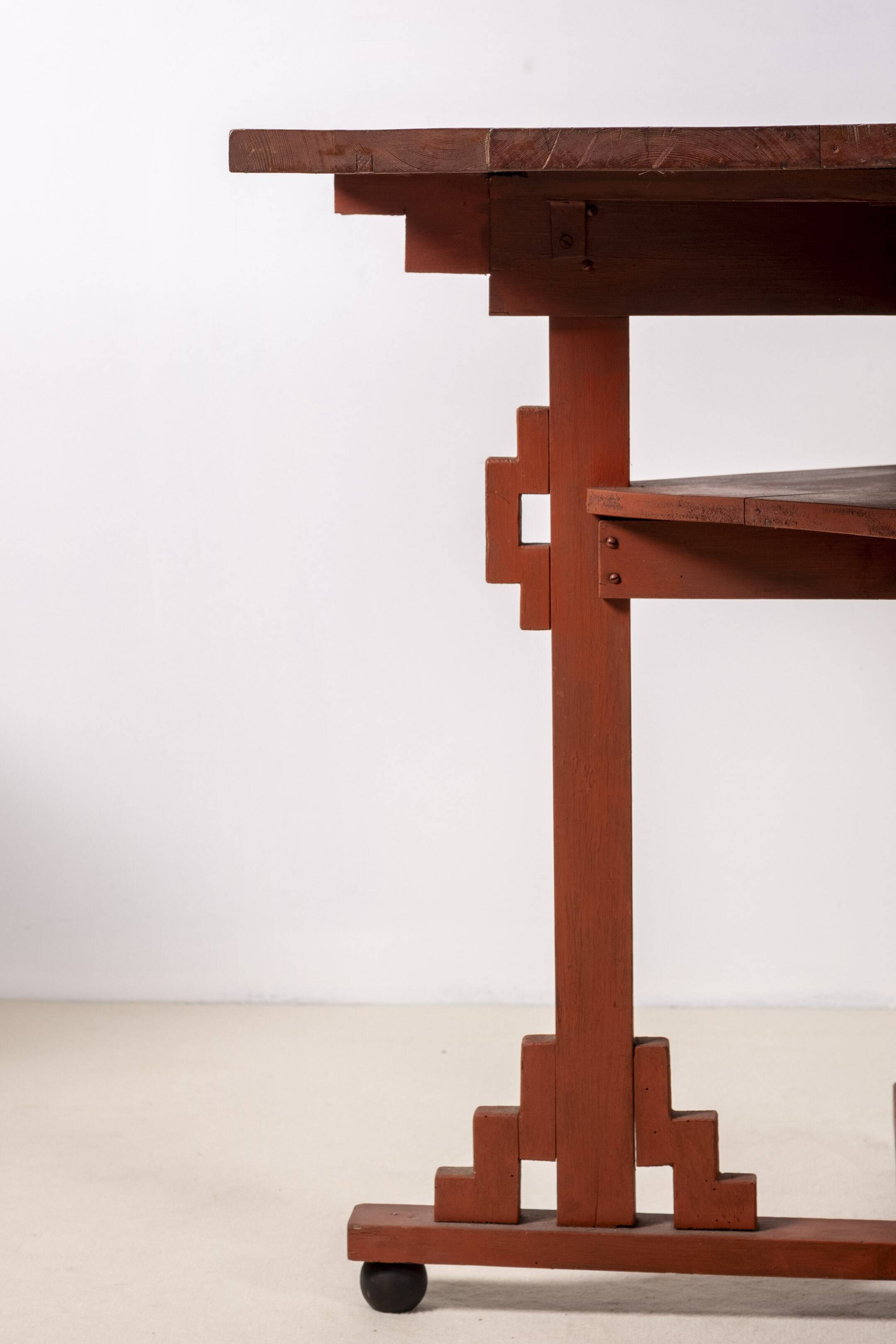 Scandinavian Art Deco Pine Table, Early 20th Century, Denmark