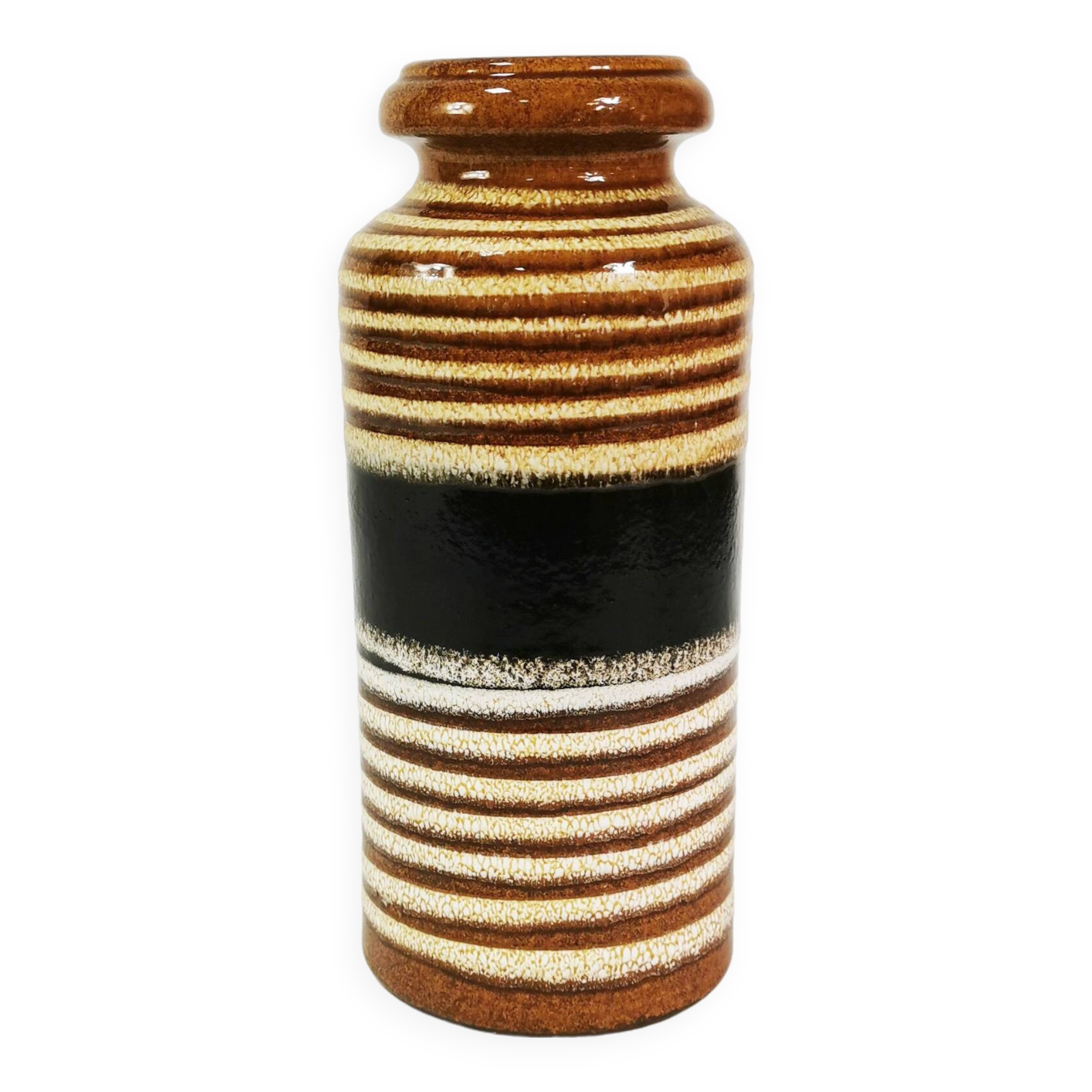 Ceramic, modernist vase, Scheurich, Germany, 1960s.