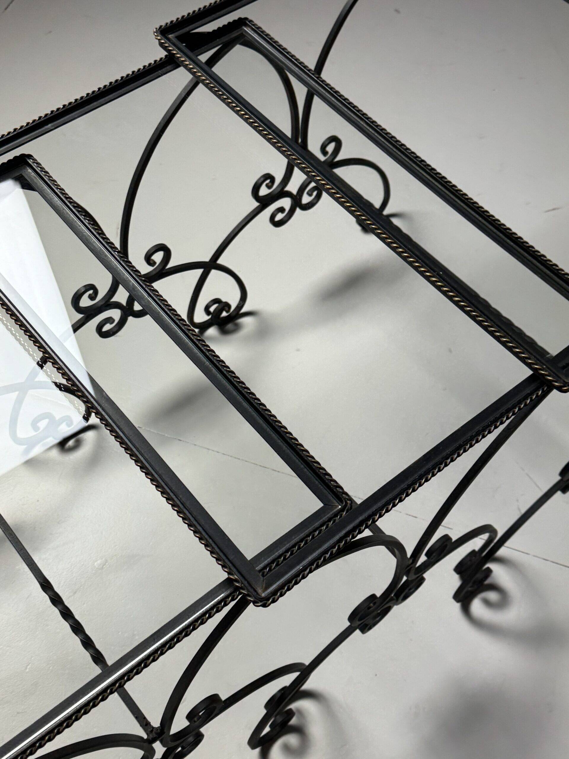 Set of 3 metal nesting tables 20th century