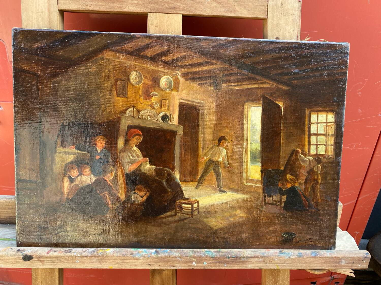 Interior scene signed 19th century