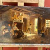 Interior scene signed 19th century